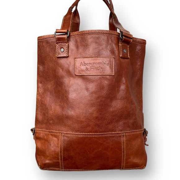 Abercrombie & Fitch Handbags - Abercrombie and Fitch Whiskey Leather Tote Bag